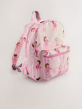 Ballet print pink backpack 35cm recycled polyester school bag (British brand)
