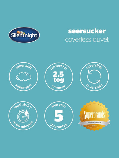 Next Silentnight 2.5 Tog Summer Breeze Seersucker Coverless Duvet Set- Buy online at McGrocer