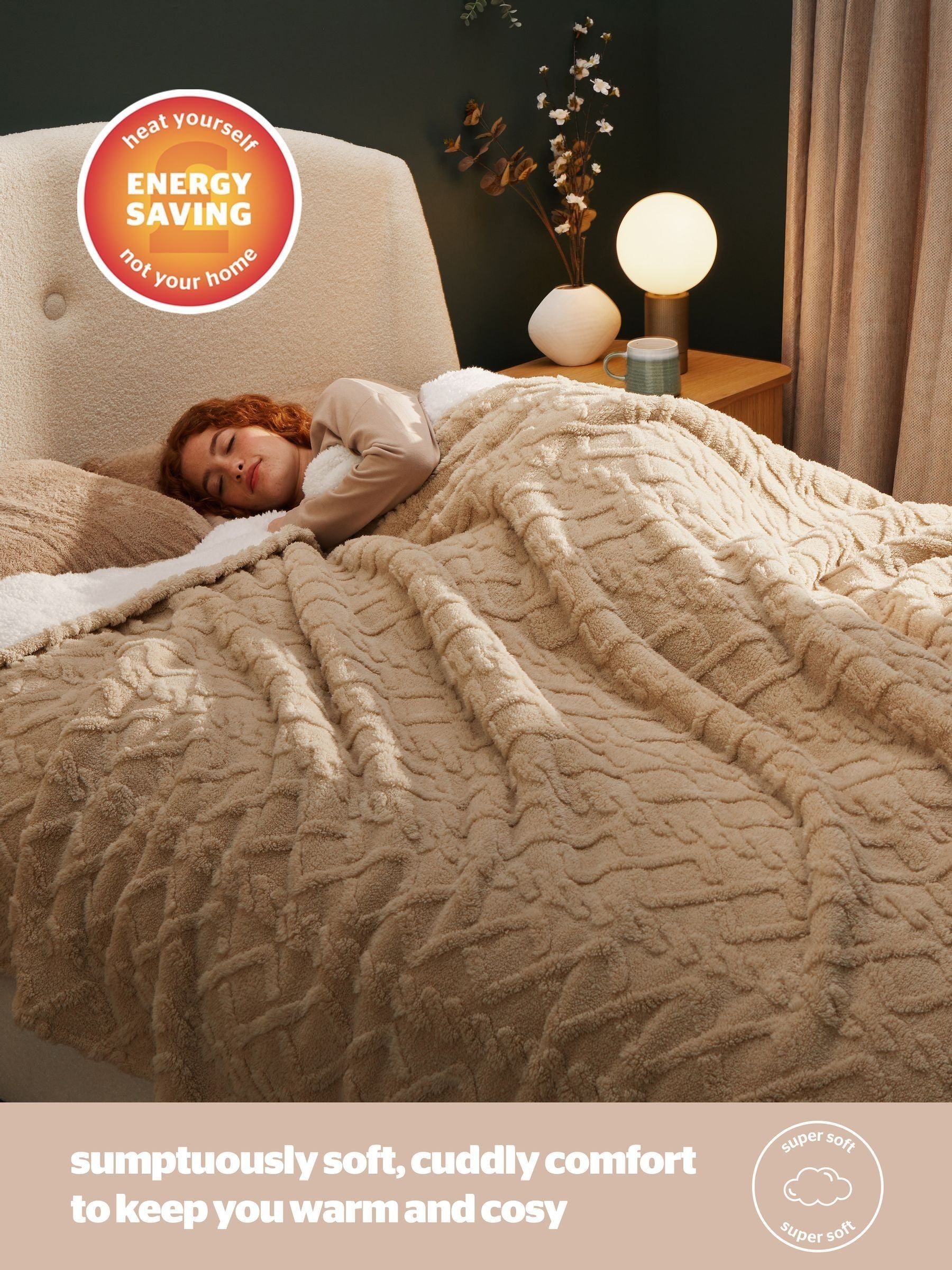 Silentnight cable knit giant blanket 240x180cm, UK version