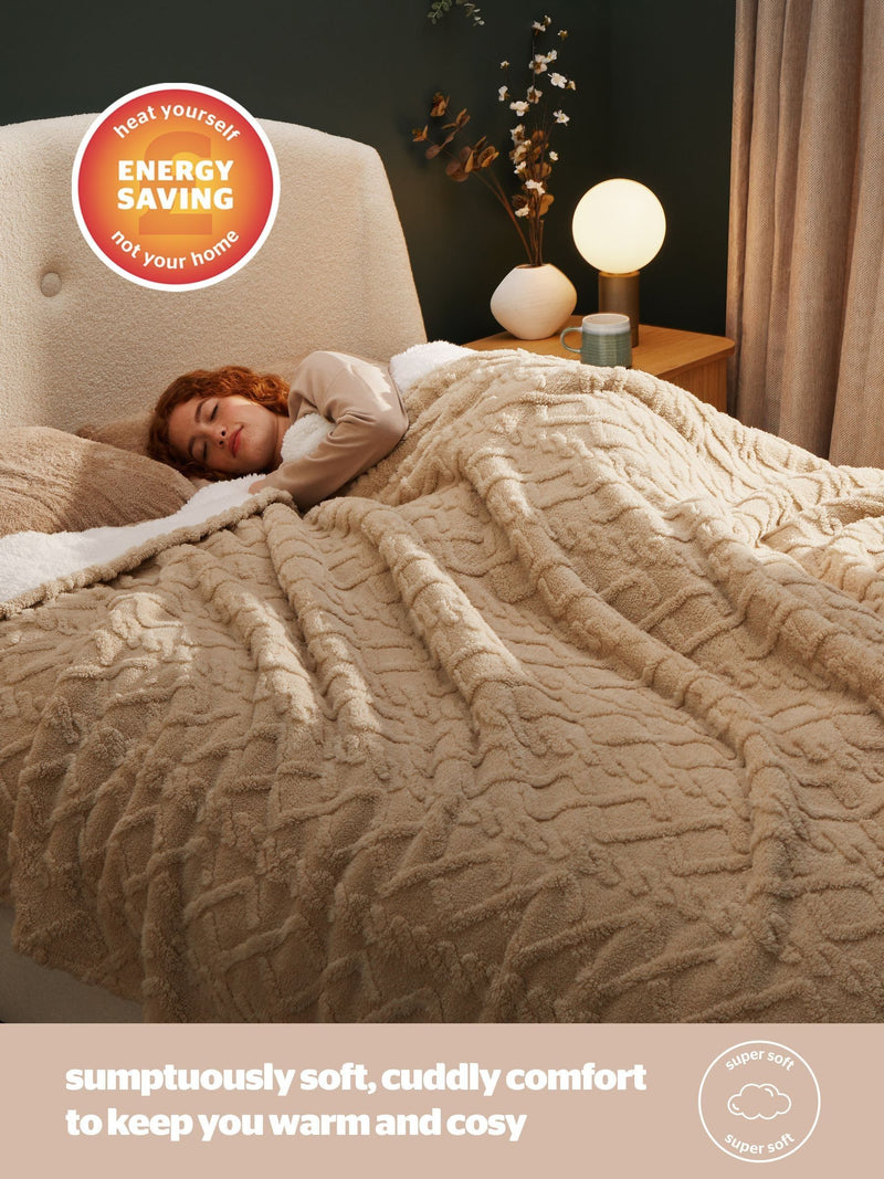 Silentnight cable knit giant blanket 240x180cm, UK version