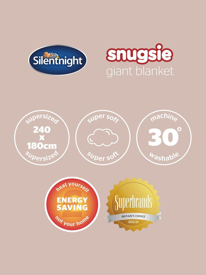 Silentnight cable knit giant blanket 240x180cm, UK version