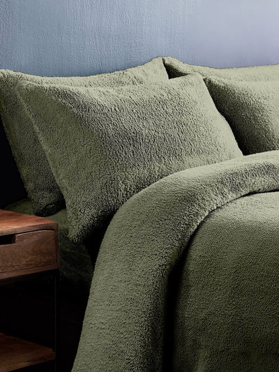Next Silentnight Sage Teddy Fleece Duvet Cover Set- Buy online at McGrocer