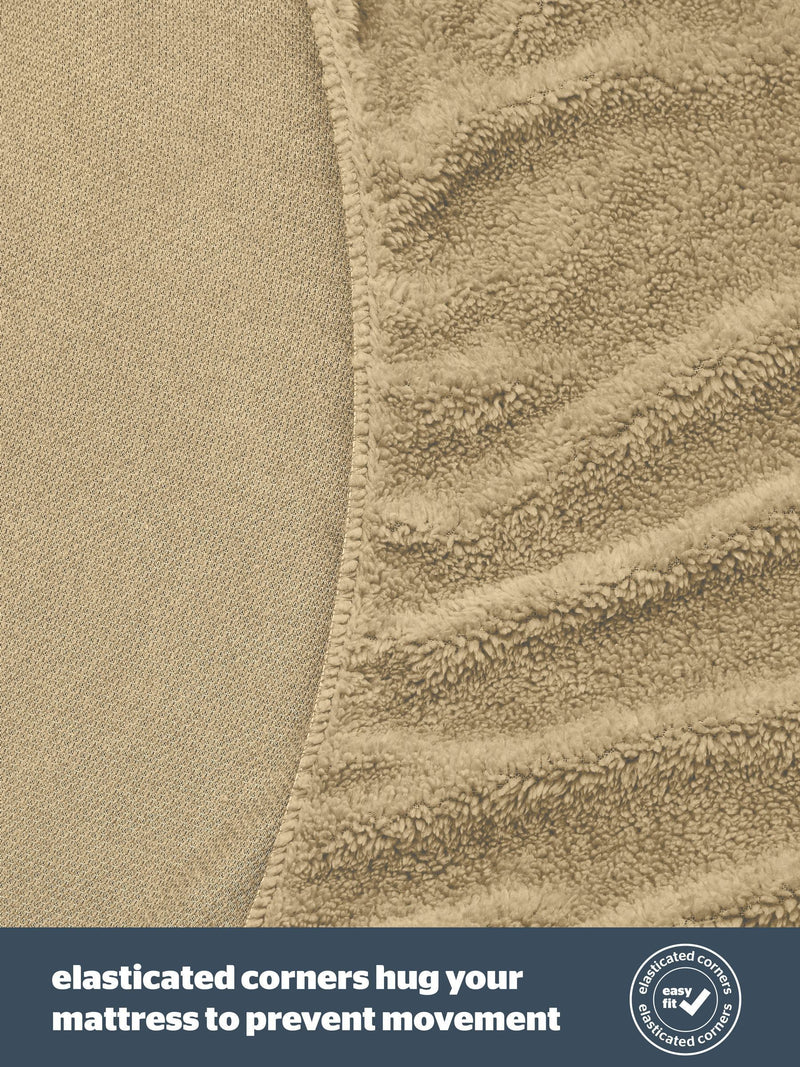 Silentnight Natural Teddy Fleece Fitted Sheet (British brand)