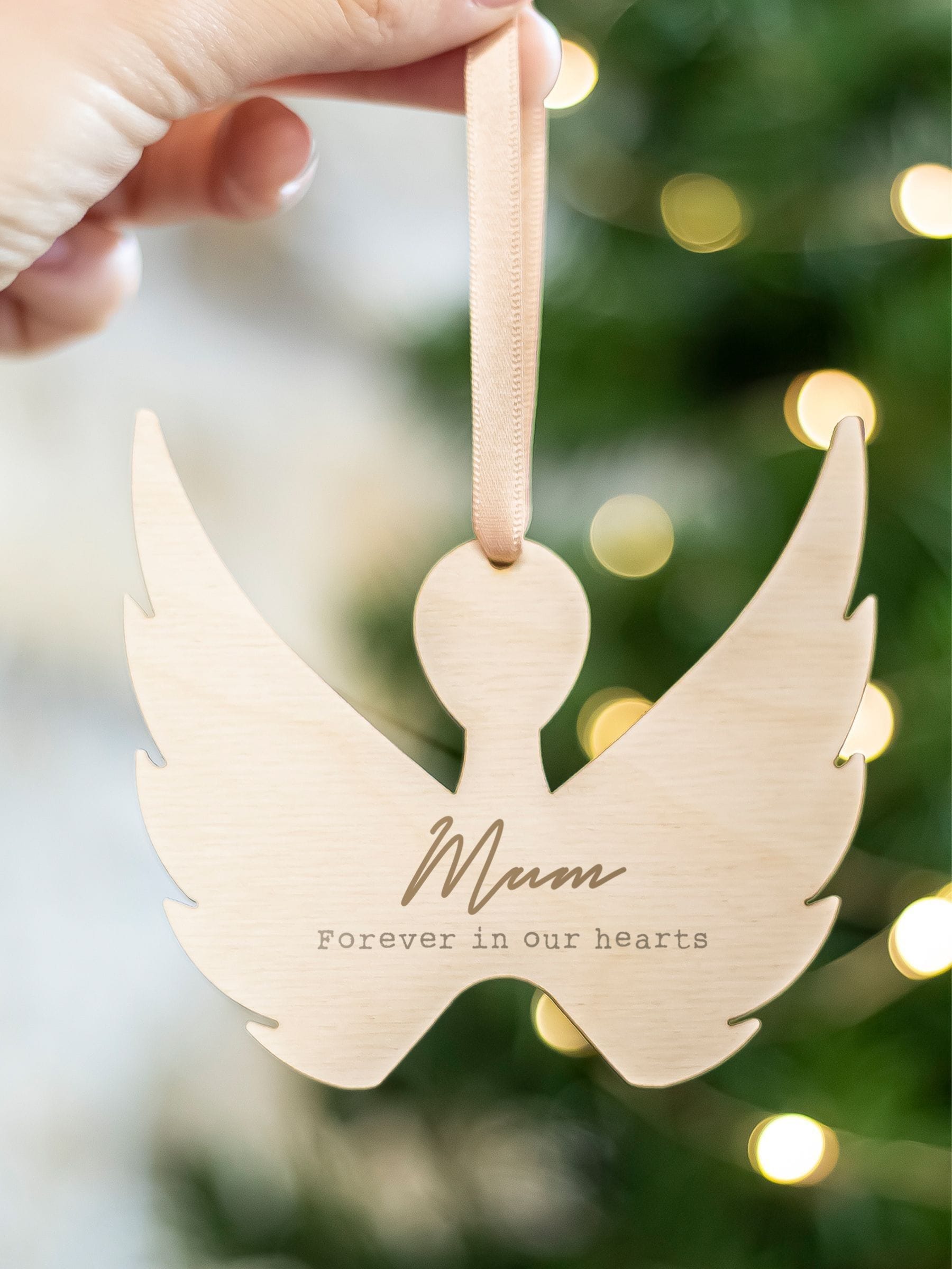 Jonnys Sister personalised memorial angel tree decoration 9.5cm - British product
