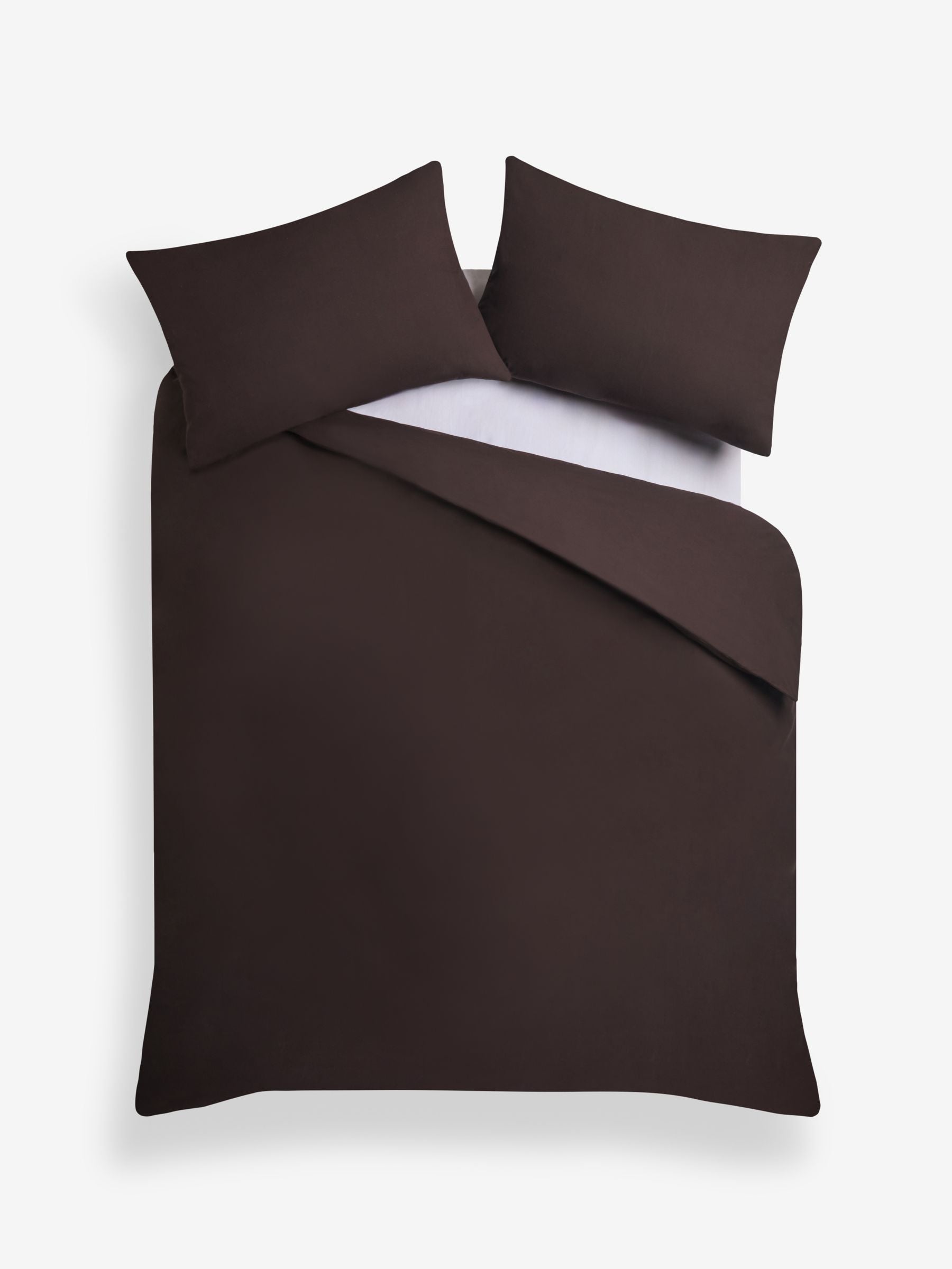 Chocolate brown duvet cover and pillowcase set - British product