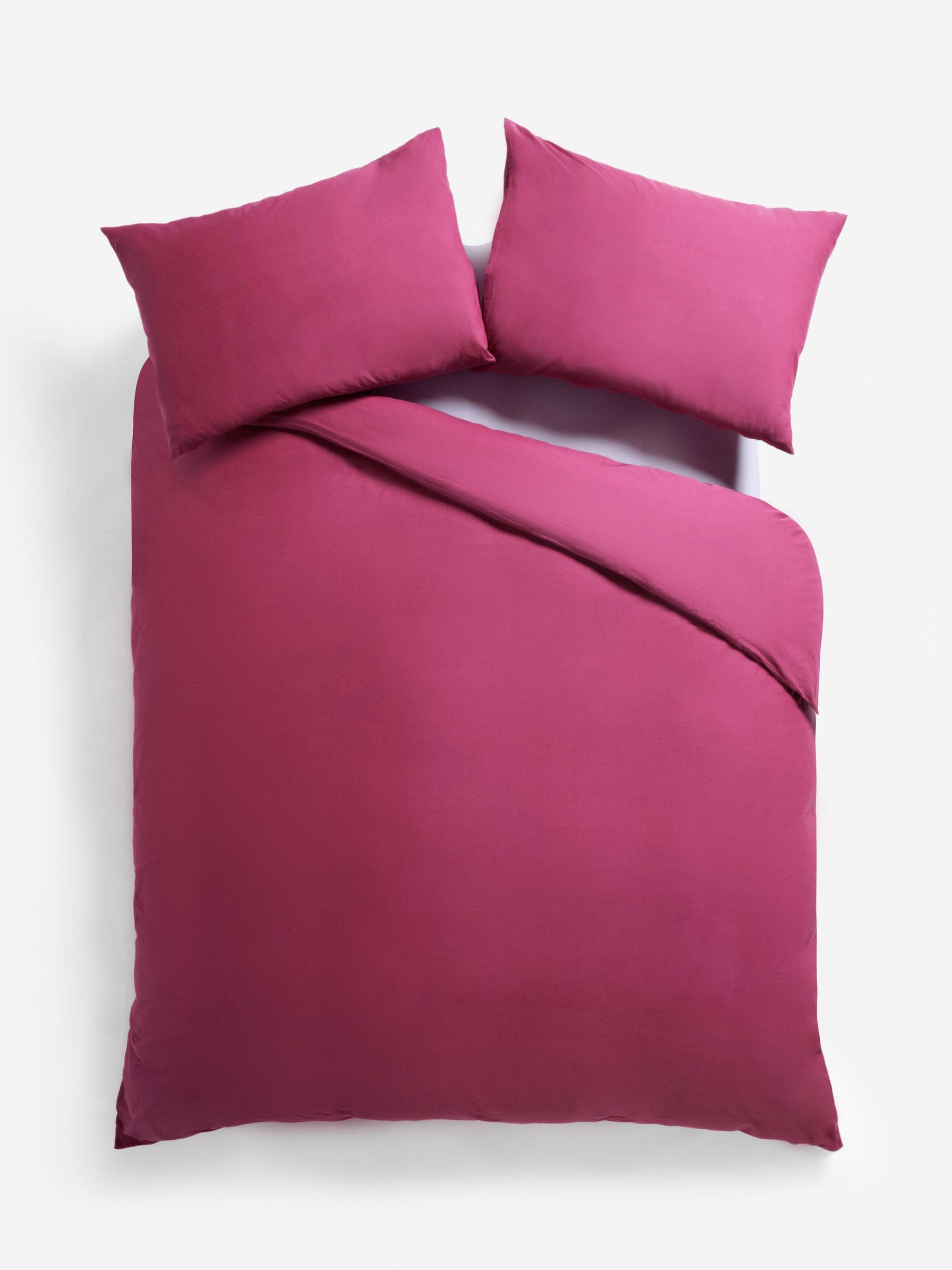 Berry Pink duvet cover and pillowcase set - British product