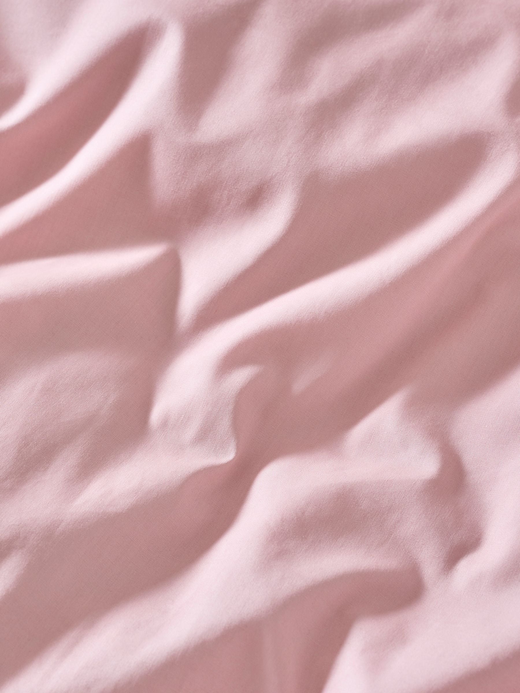 Blush pink cotton rich plain duvet cover and pillowcase set - British product