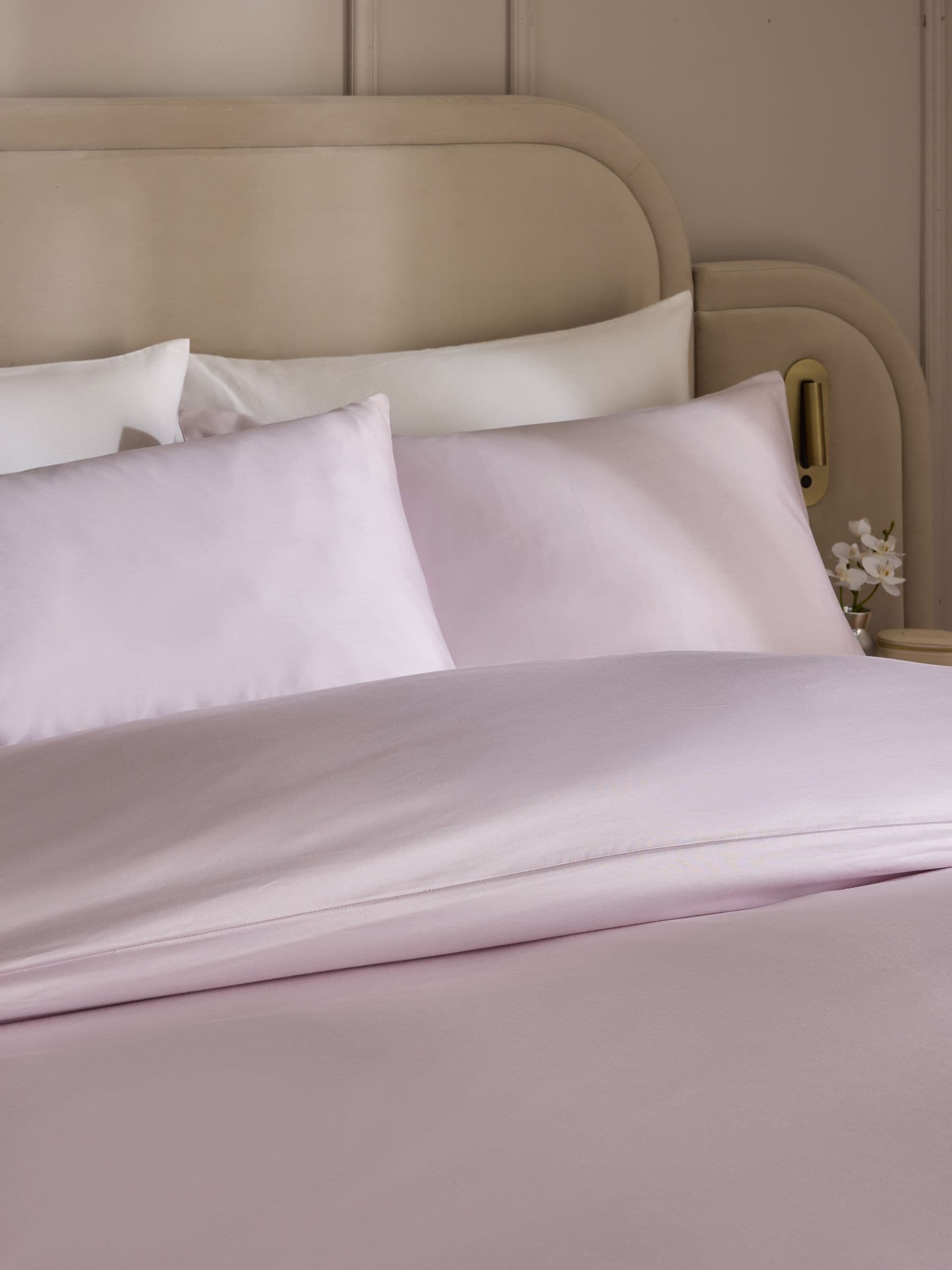 Lilac Purple 400 Thread Count Egyptian Cotton Sateen Luxury Duvet Cover and Pillowcase Set