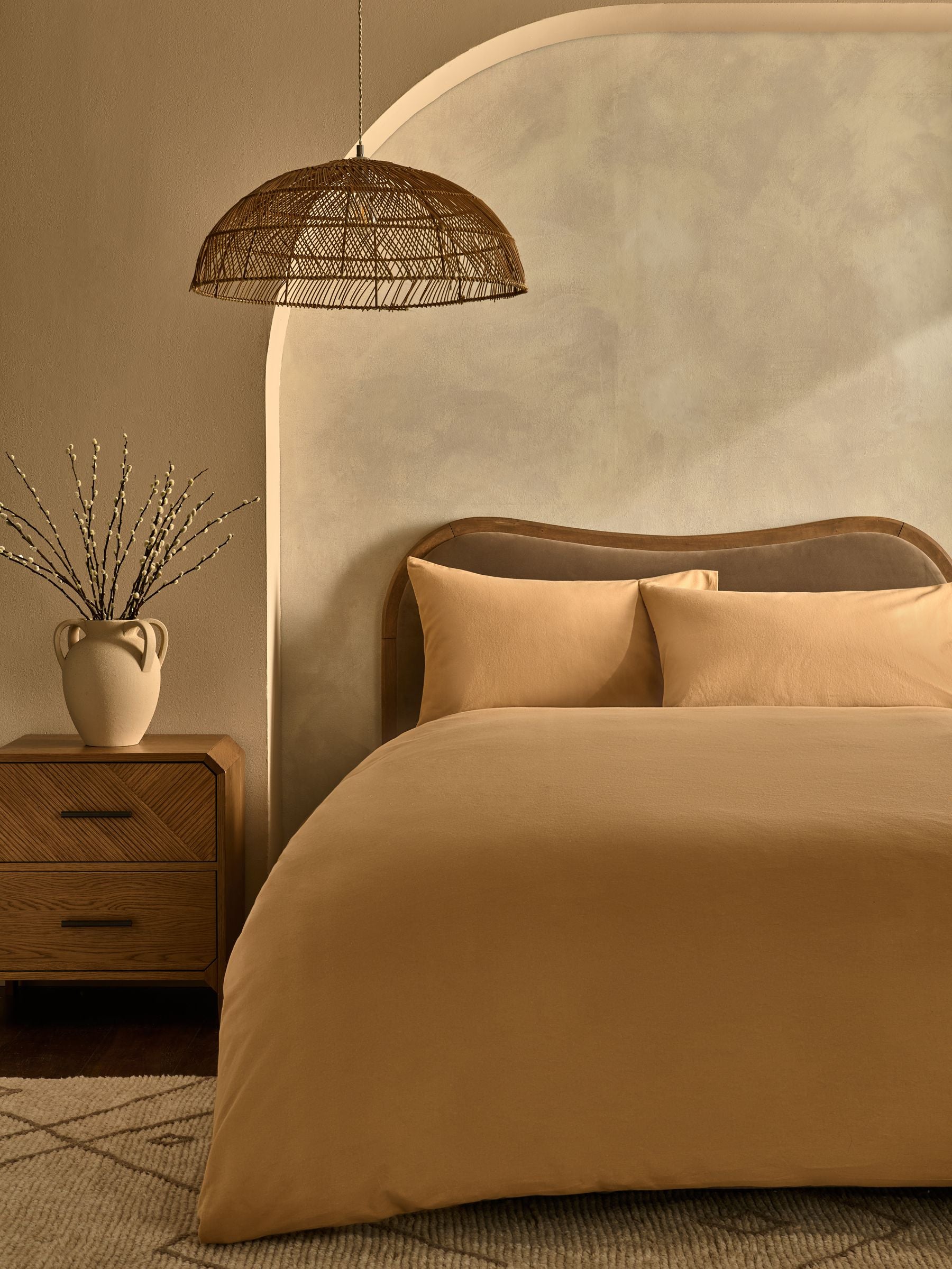 Caramel Brown Duvet Cover and Pillowcase Set - British product