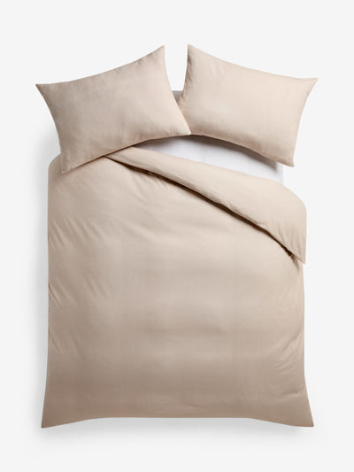 Next Natural Supersoft 100% Brushed Cotton Duvet Cover Plain and Pillowcase Set- Buy online at McGrocer