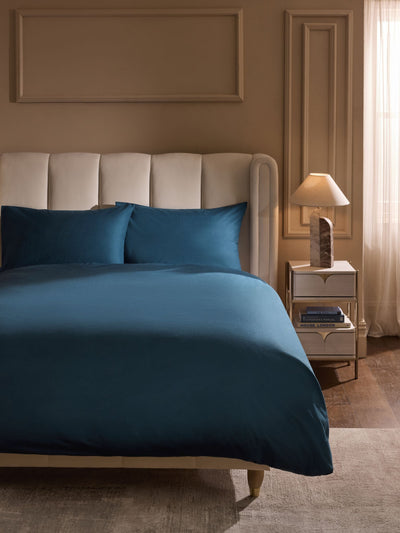 Next Teal Blue Supersoft Cotton Duvet Cover and Pillowcase Set- Buy online at McGrocer