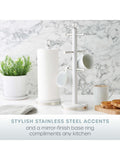 Swan white kitchen towel pole and mug tree set (British brand)