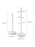 Swan white kitchen towel pole and mug tree set (British brand)
