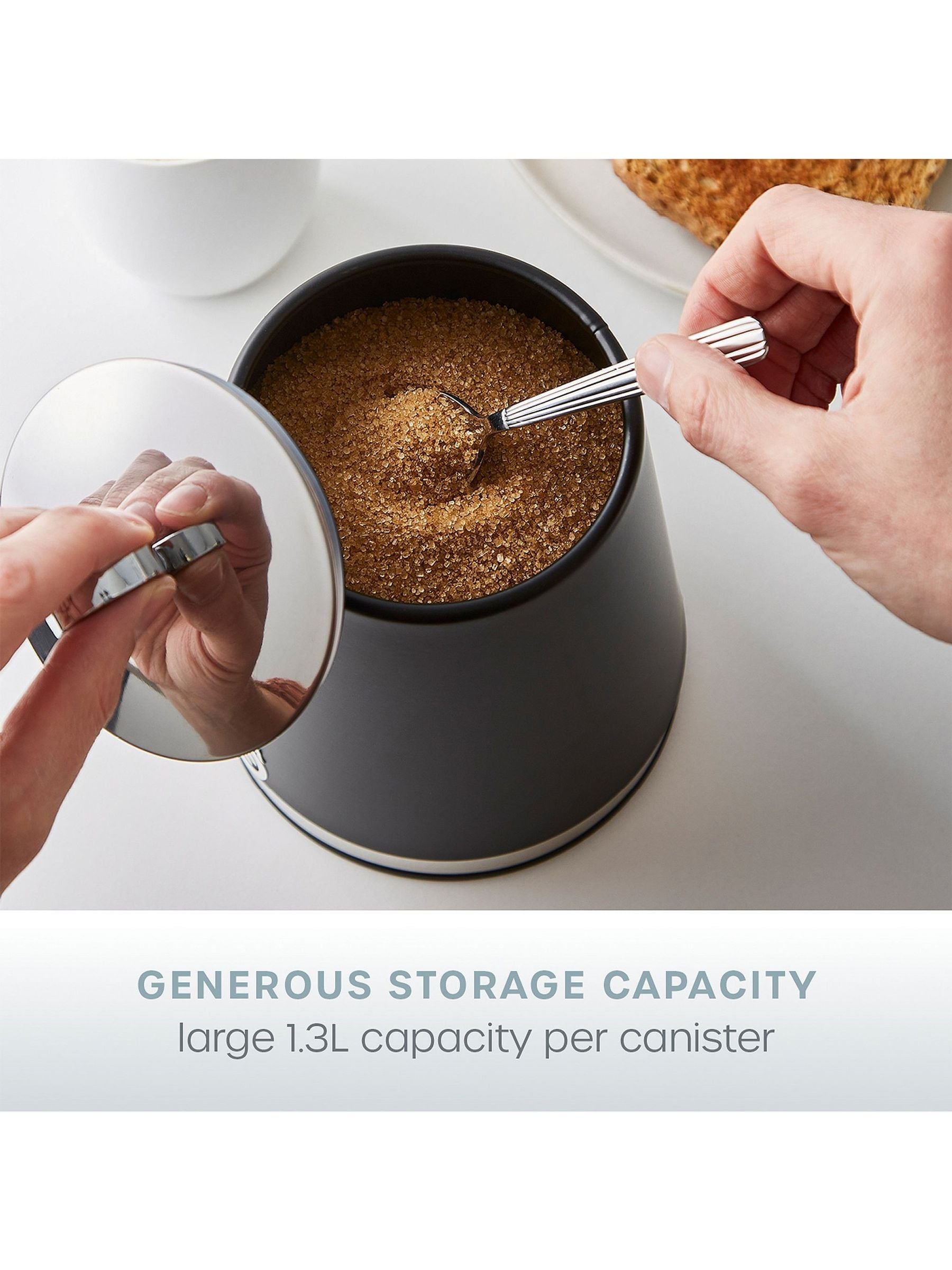 Swan Black Serenity storage canisters 1.3L (British brand)