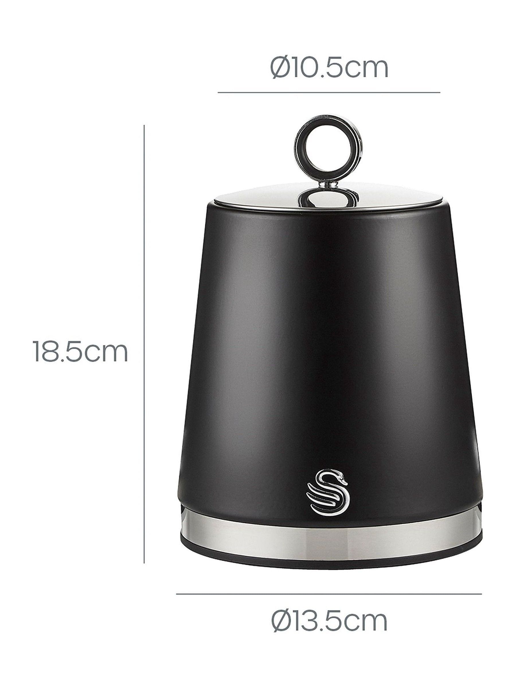 Swan Black Serenity storage canisters 1.3L (British brand)
