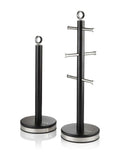 Swan White Kitchen Towel Pole and Mug Tree Storage Set