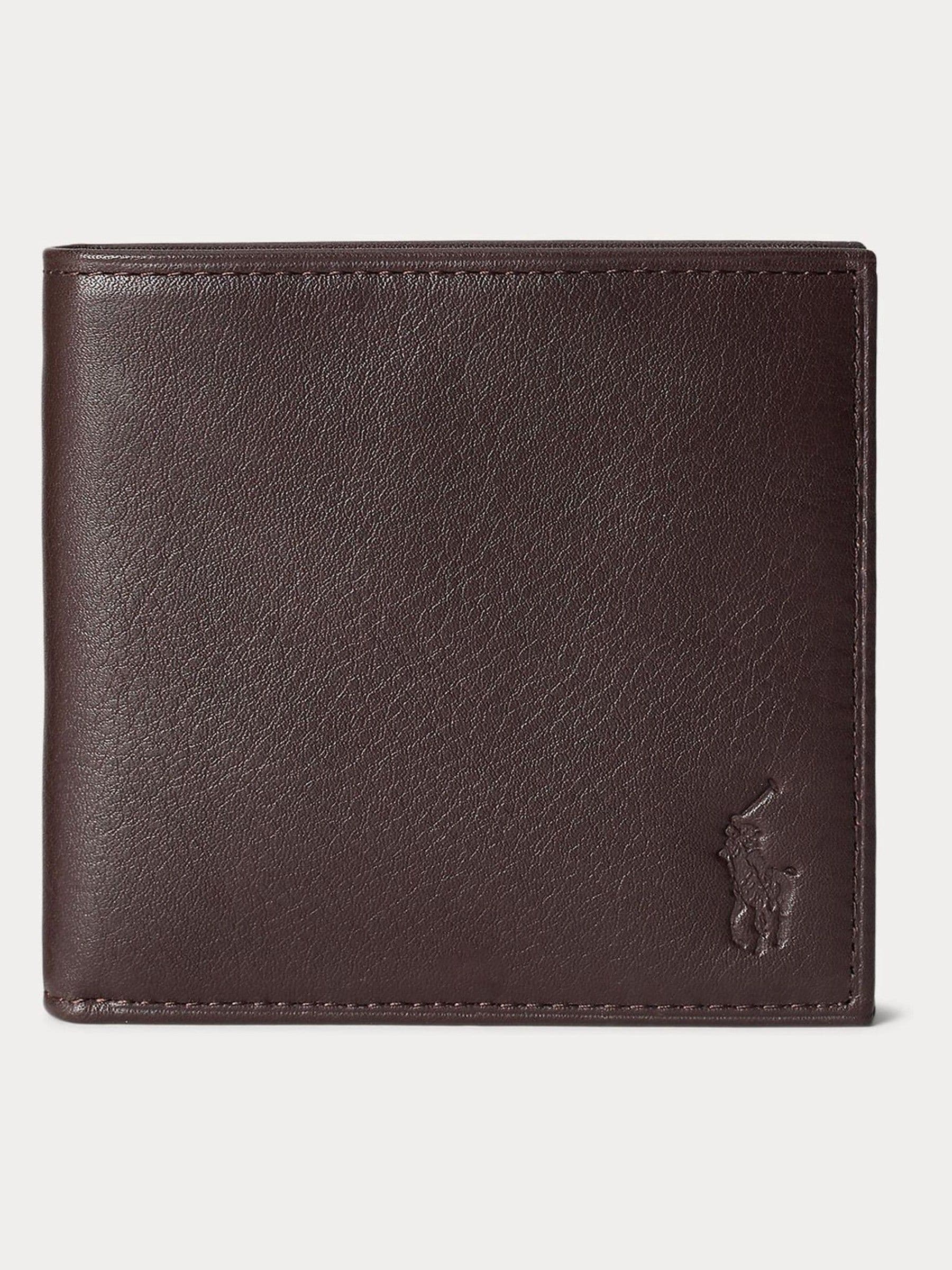Polo Ralph Lauren brown pebbled leather billfold wallet - British product