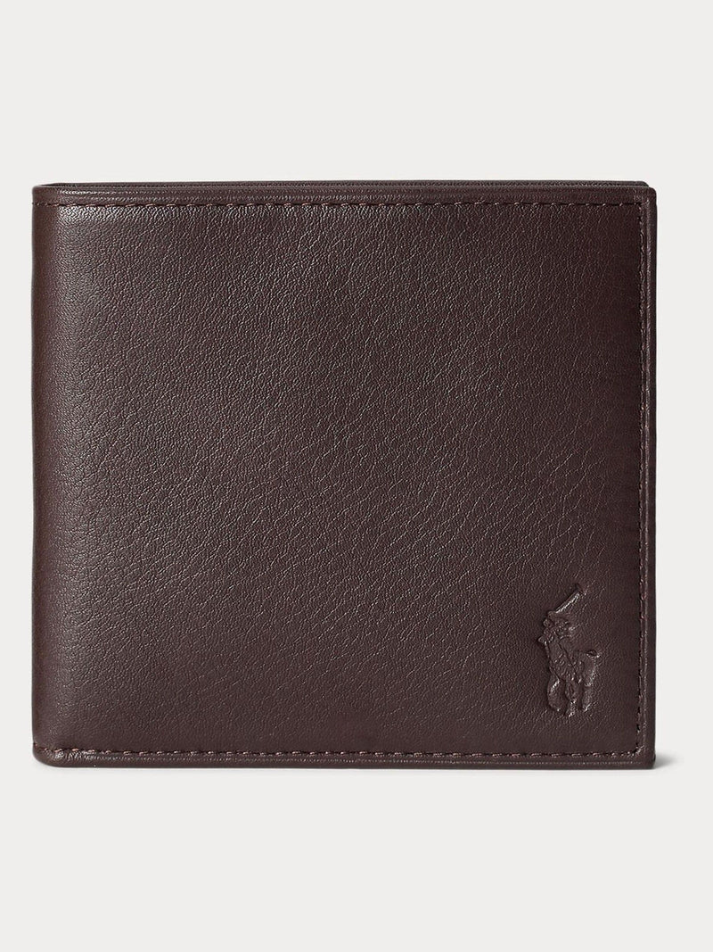 Polo Ralph Lauren brown pebbled leather billfold wallet - British product