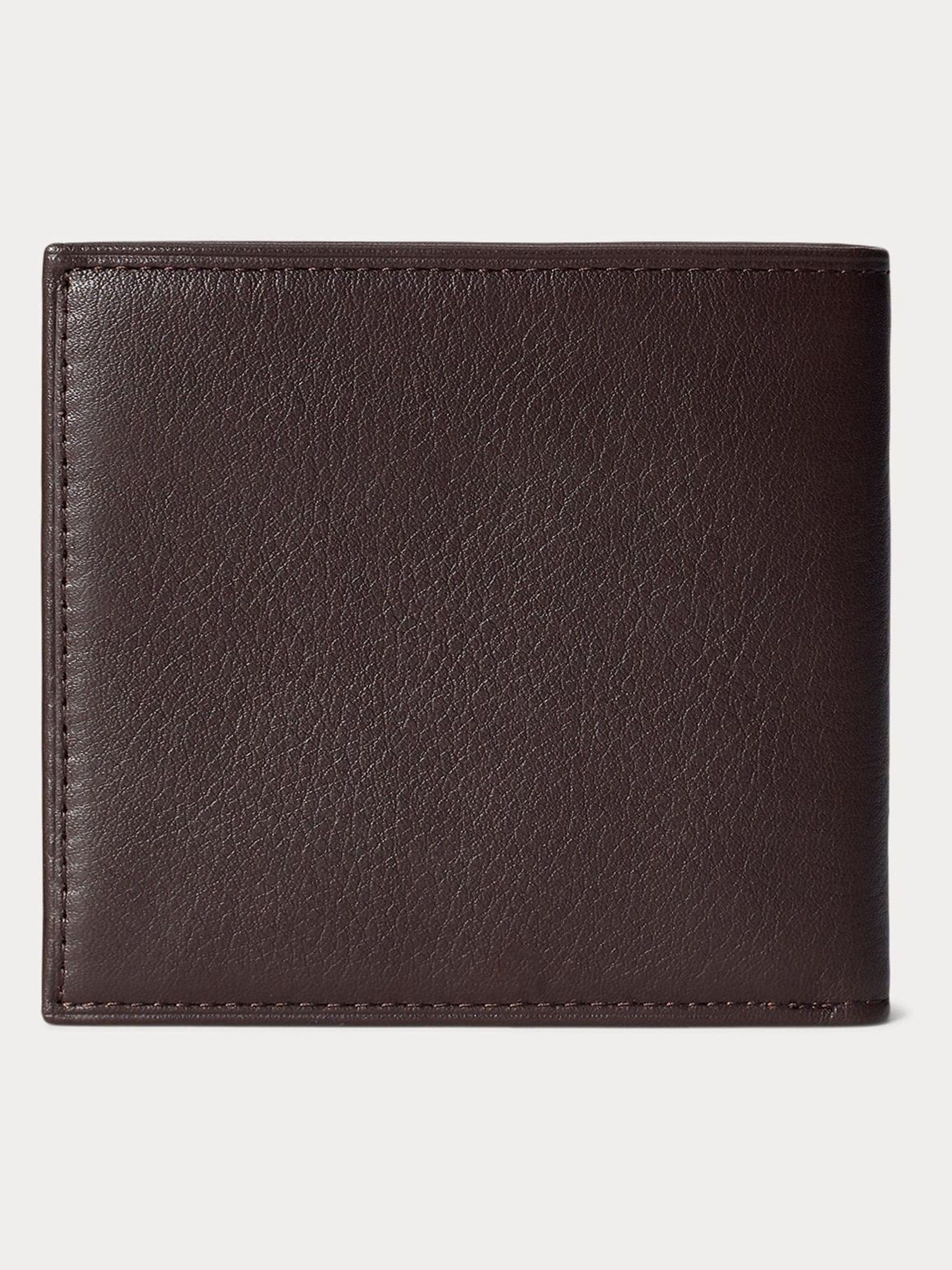 Polo Ralph Lauren brown pebbled leather billfold wallet - British product