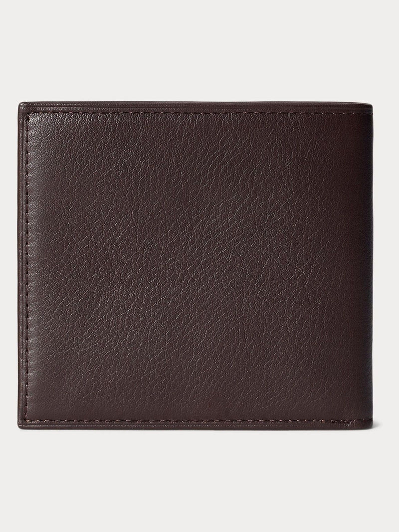 Polo Ralph Lauren brown pebbled leather billfold wallet - British product