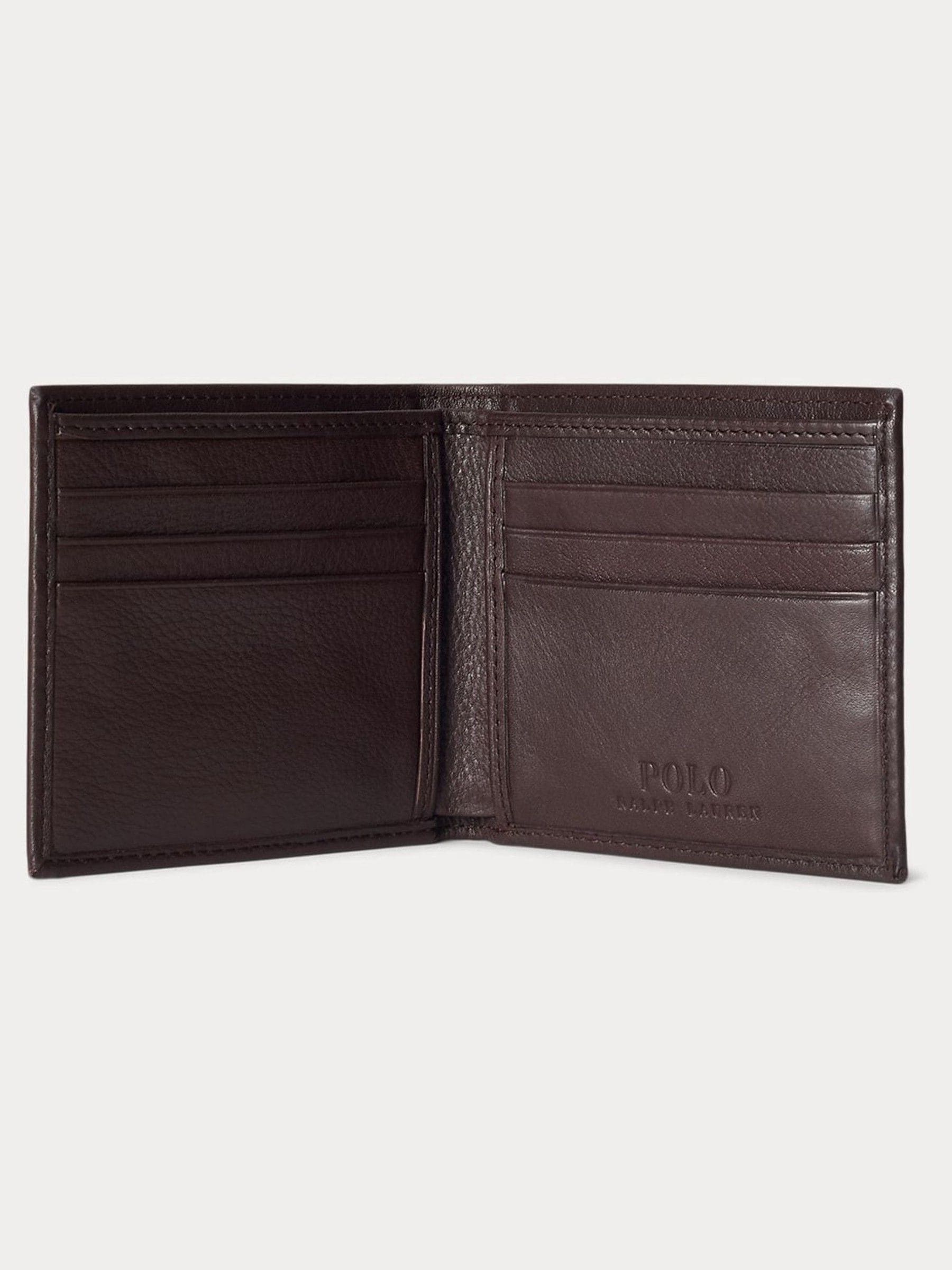 Polo Ralph Lauren brown pebbled leather billfold wallet - British product