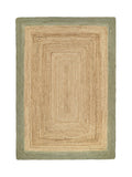 Origin Rugs jute rug with green border, imported from the UK