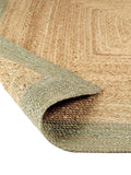 Origin Rugs jute rug with green border, imported from the UK