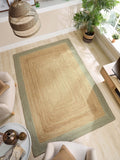 Origin Rugs jute rug with green border, imported from the UK