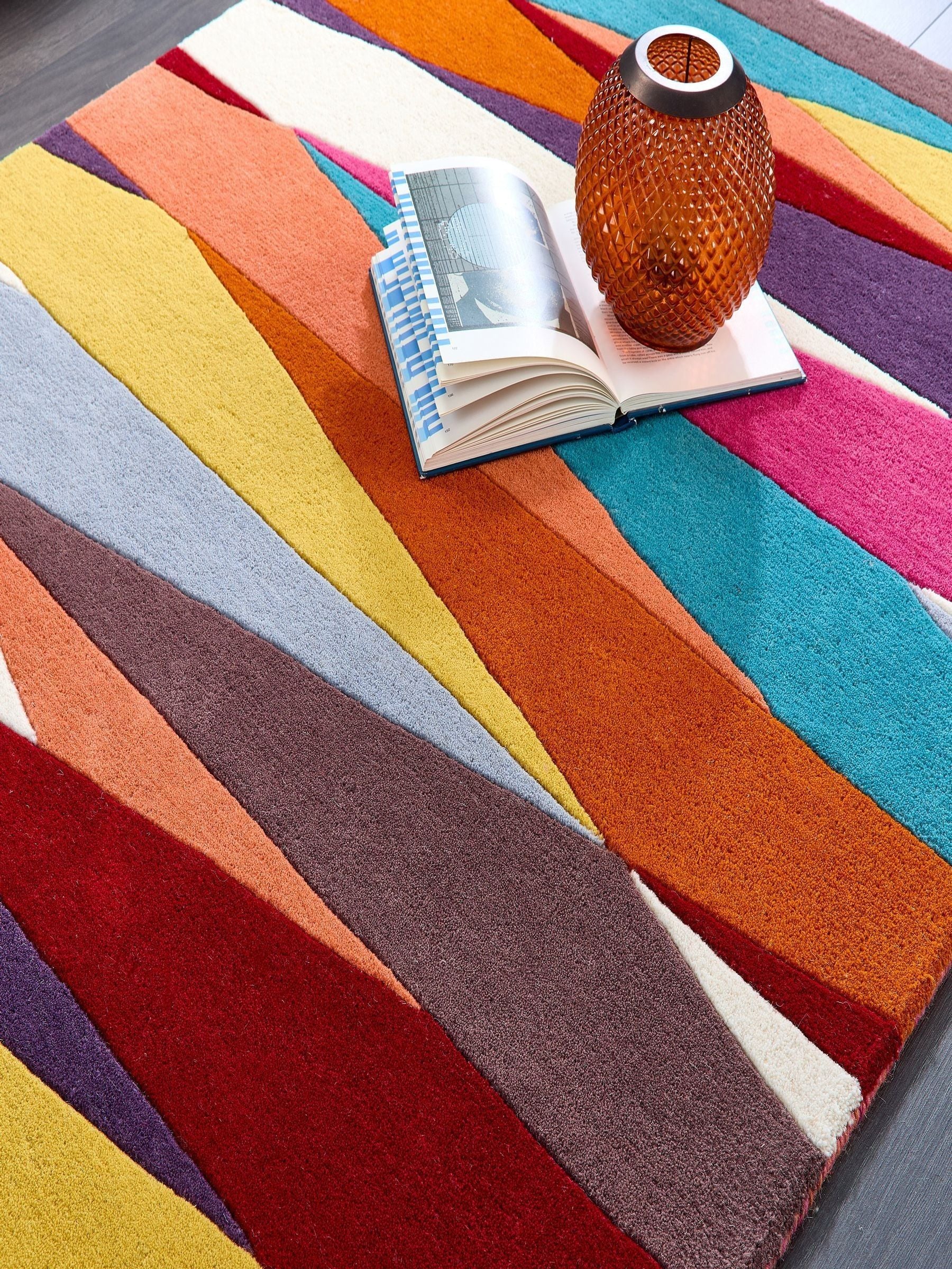 Origin Rugs Shard orange wool rug - British product