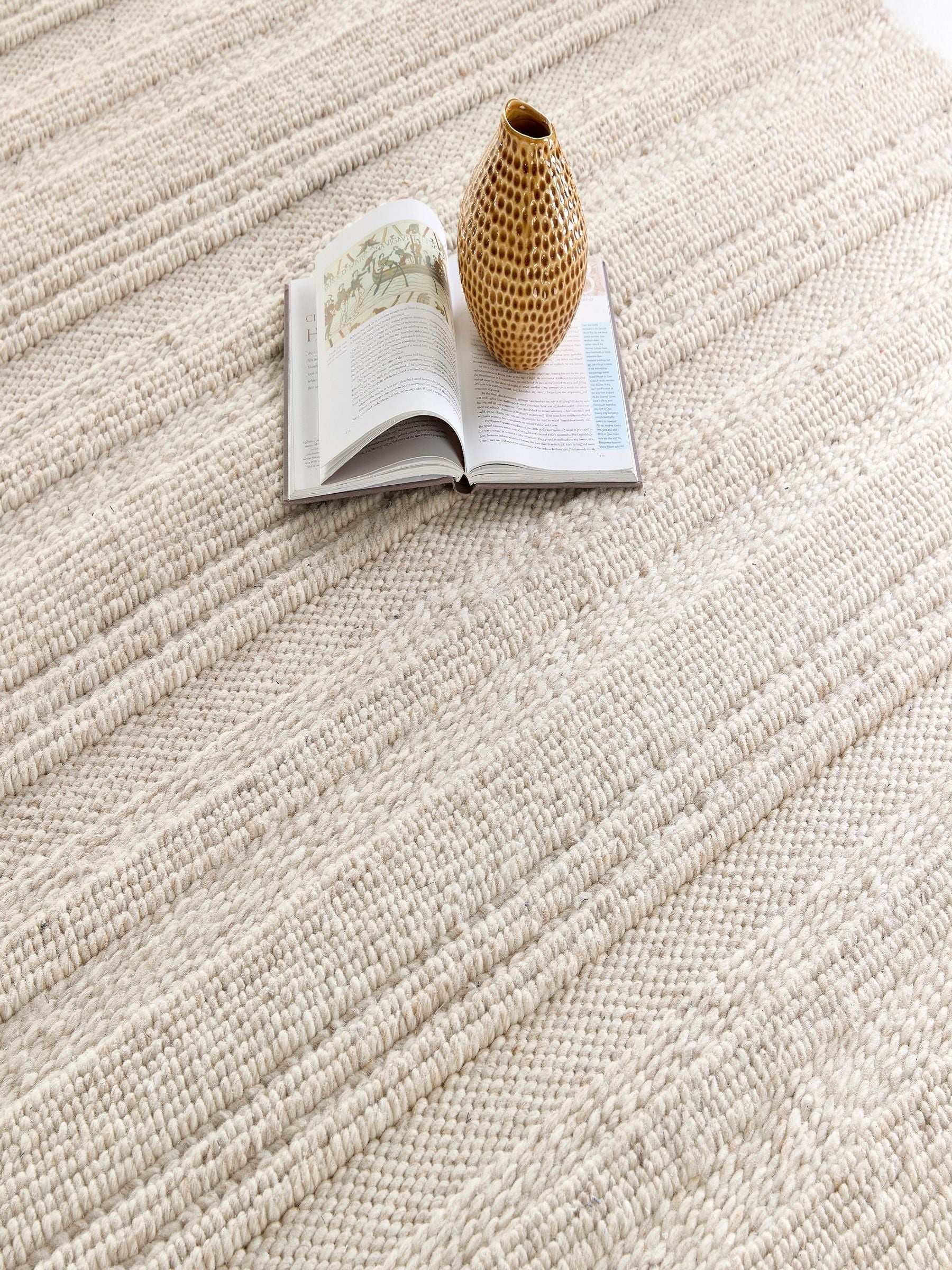 Origin Rugs cream chunky knit rug 120x170 or 160x230 cm, UK version