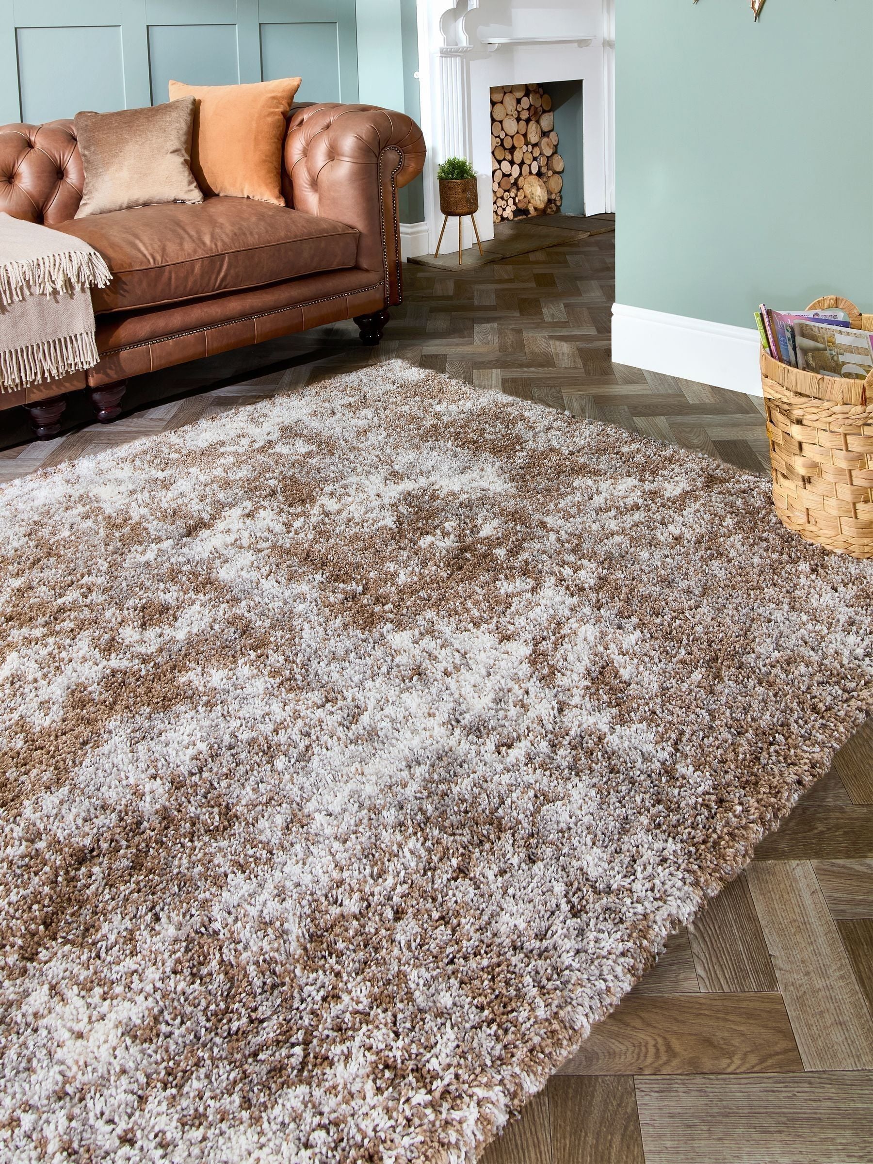Origin Rugs Brown Hadley shaggy rug, UK version