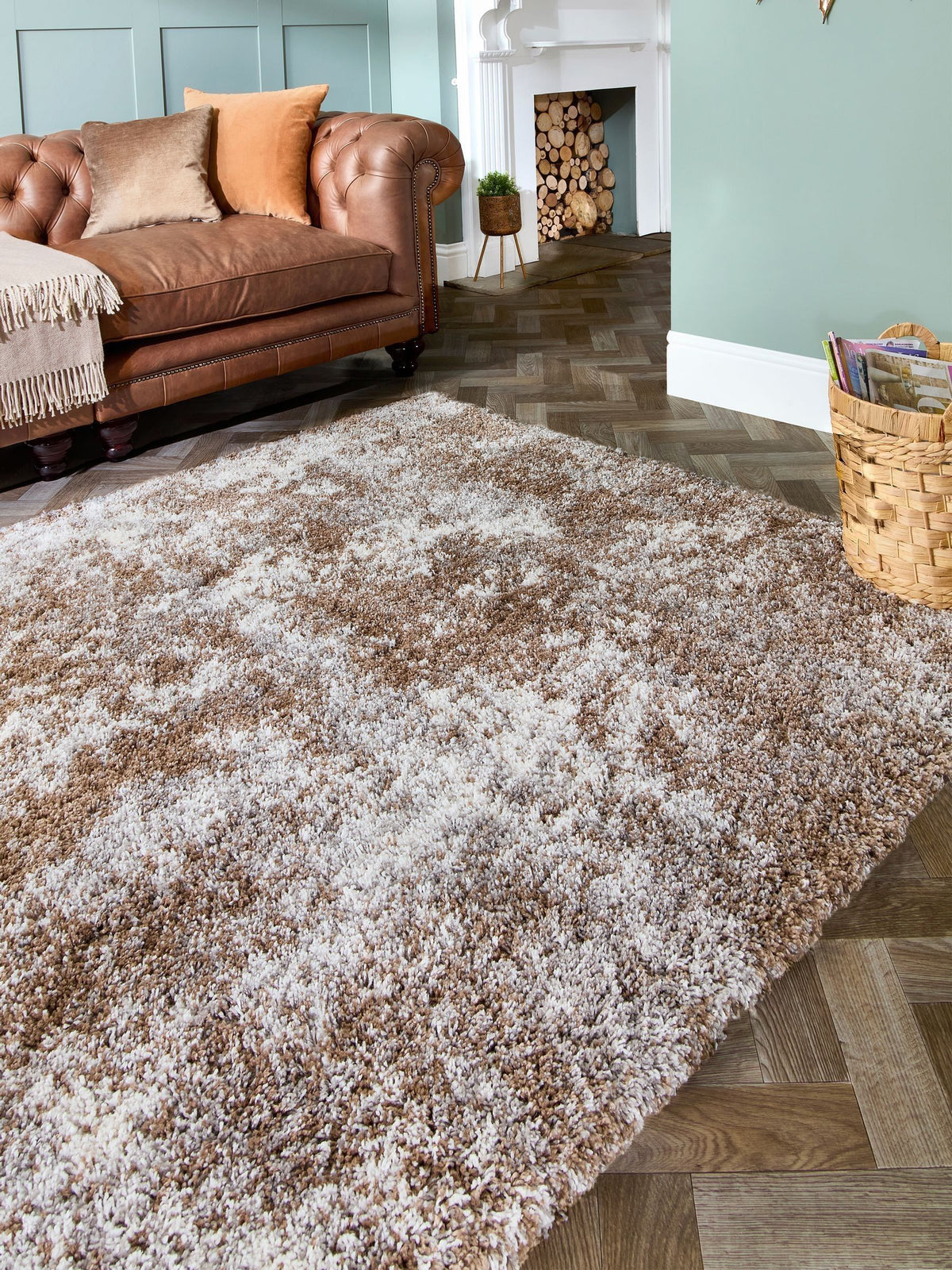 Origin Rugs Brown Hadley shaggy rug, UK version