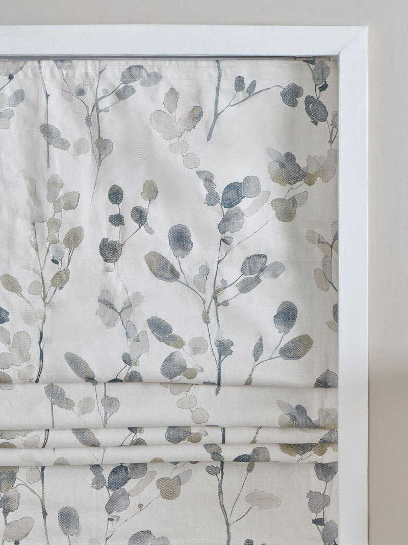 Roman blackout blind with Honesty Leaf floral print - British product
