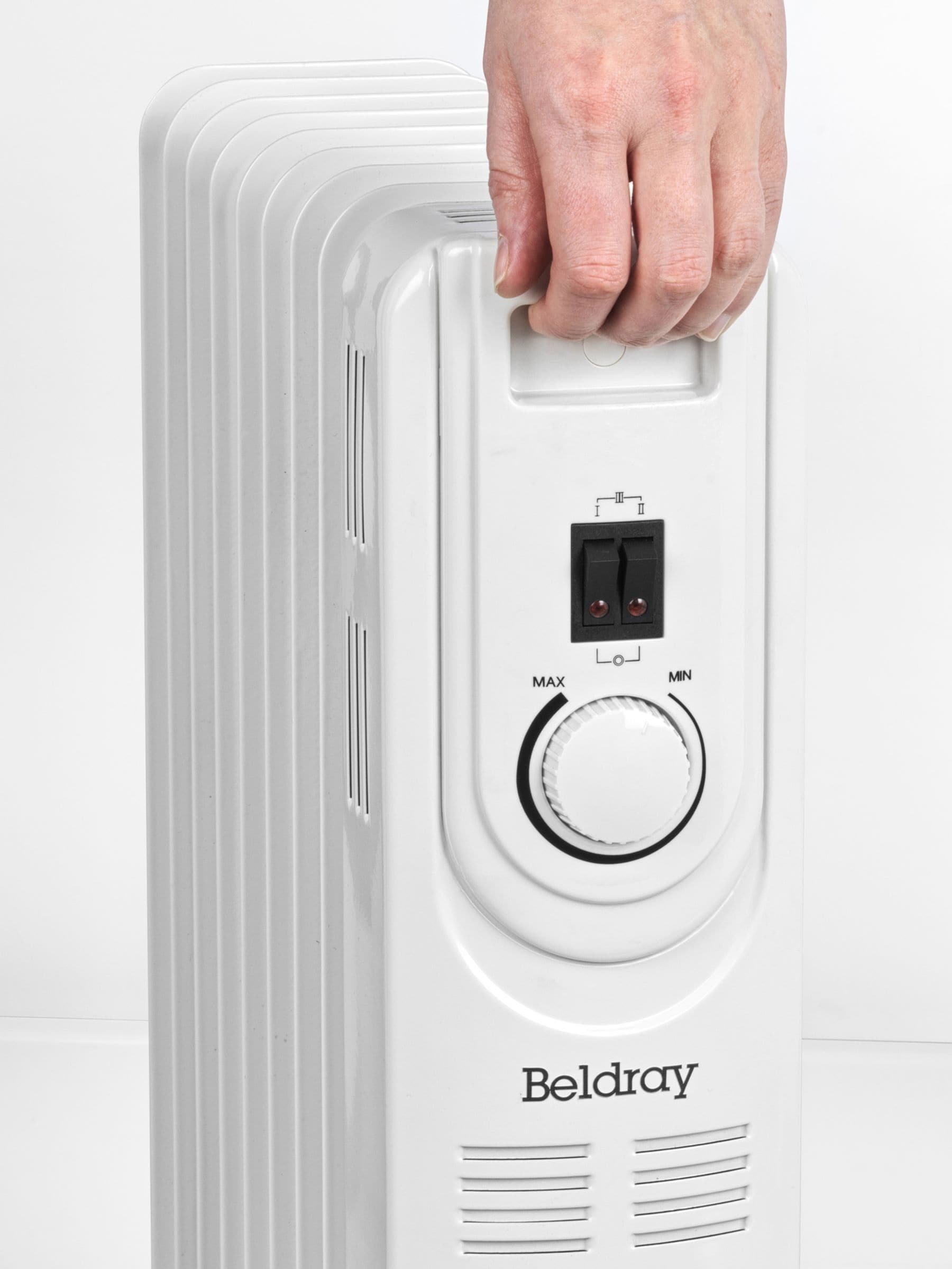 Beldray white 9 fin oil radiator, imported from the UK
