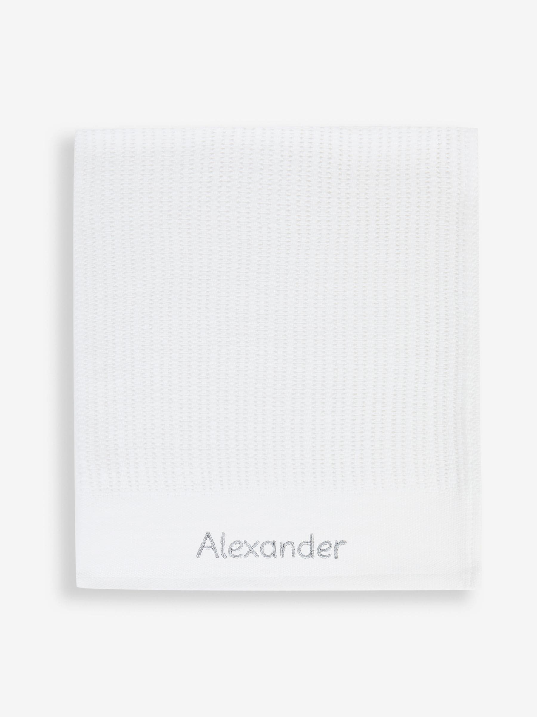 JoJo Maman Bébé personalised woven cellular blanket 75x90cm, imported from the UK