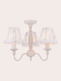 Laura Ashley white pussy willow 3 light semi flush ceiling light - British product