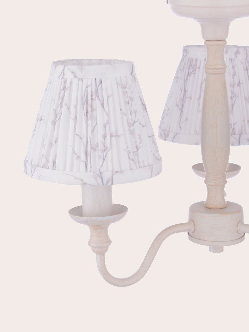 Laura Ashley white pussy willow 3 light semi flush ceiling light - British product