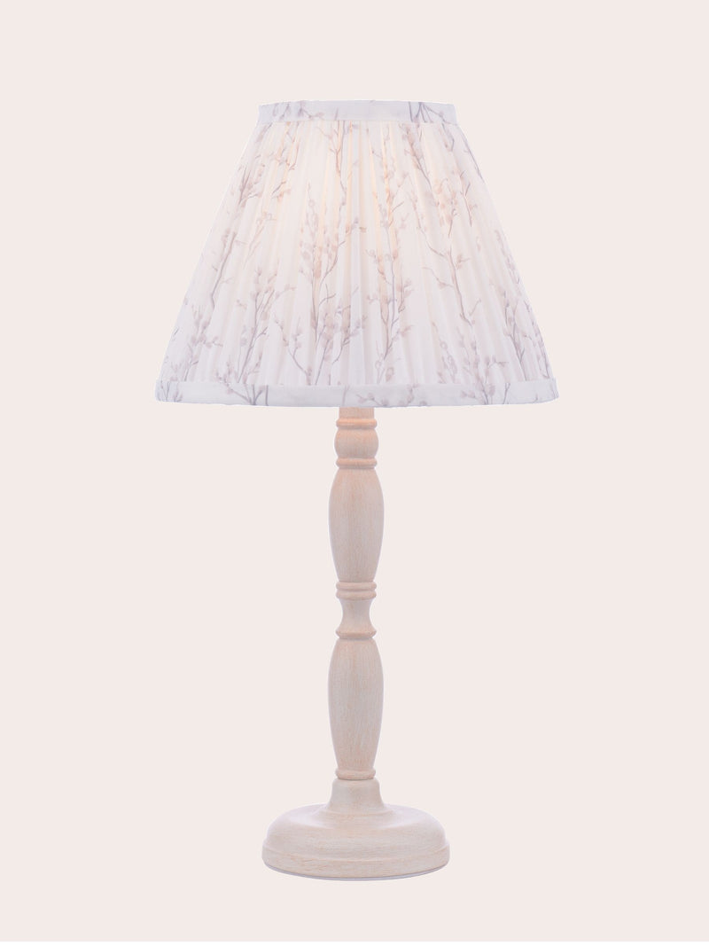 Laura Ashley white pussy willow table lamp, UK version