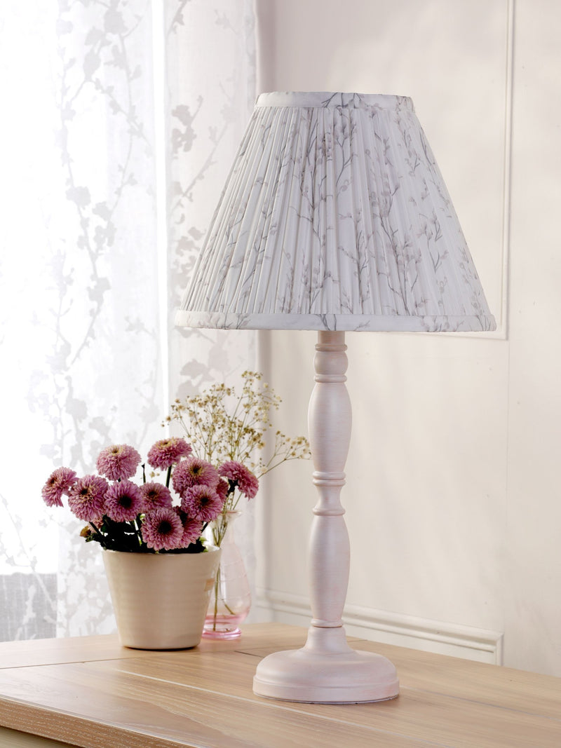 Laura Ashley white pussy willow table lamp, UK version