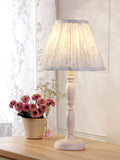 Laura Ashley white pussy willow table lamp, UK version