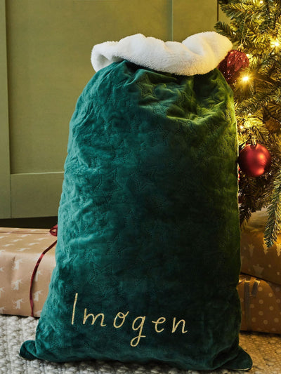 Sac cadeau de Noël personnalisé en velours 