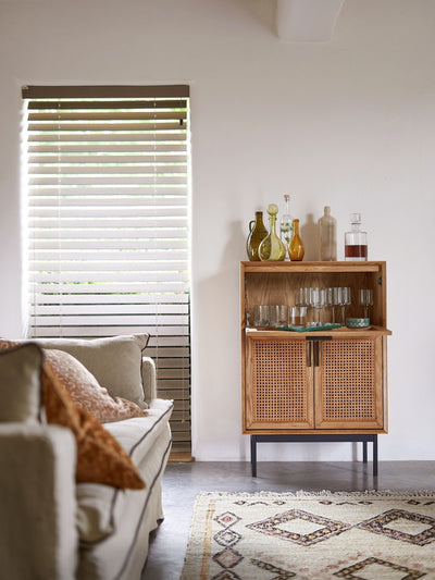 Next La Redoute Intérieurs Oak Waska Oak & Cane Bar Cabinet- Buy online at McGrocer