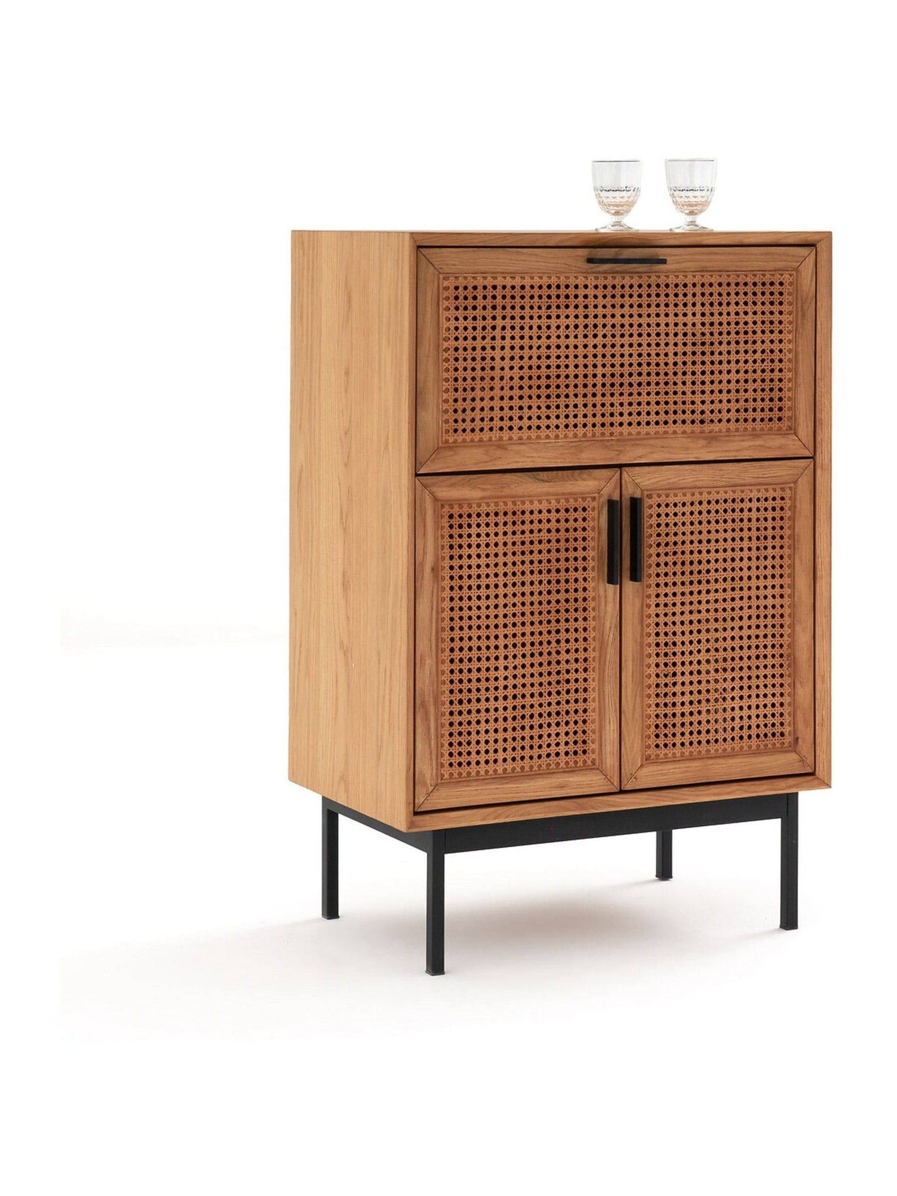 La Redoute Intérieurs oak and cane bar cabinet - British brand