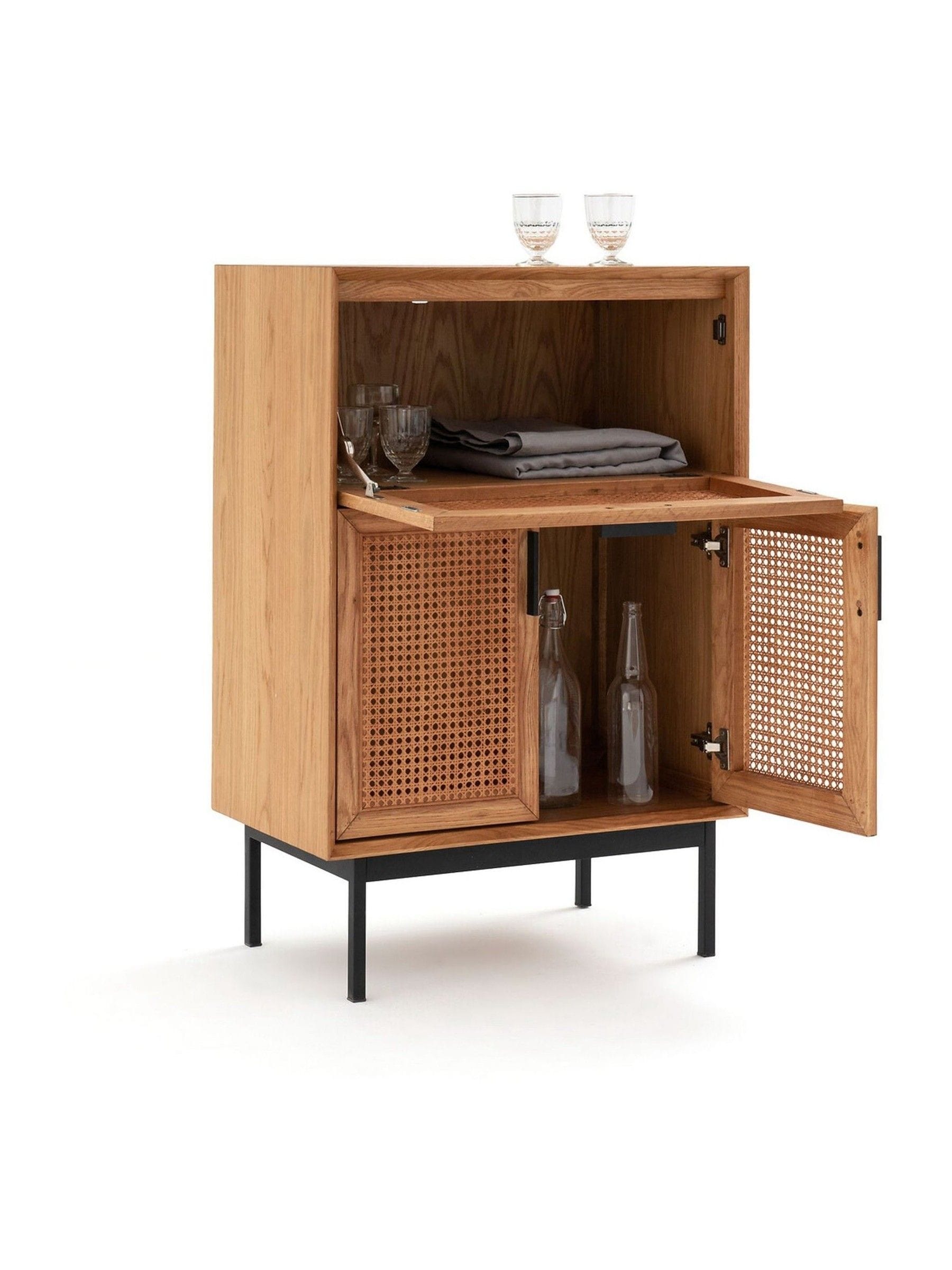 La Redoute Intérieurs oak and cane bar cabinet - British brand
