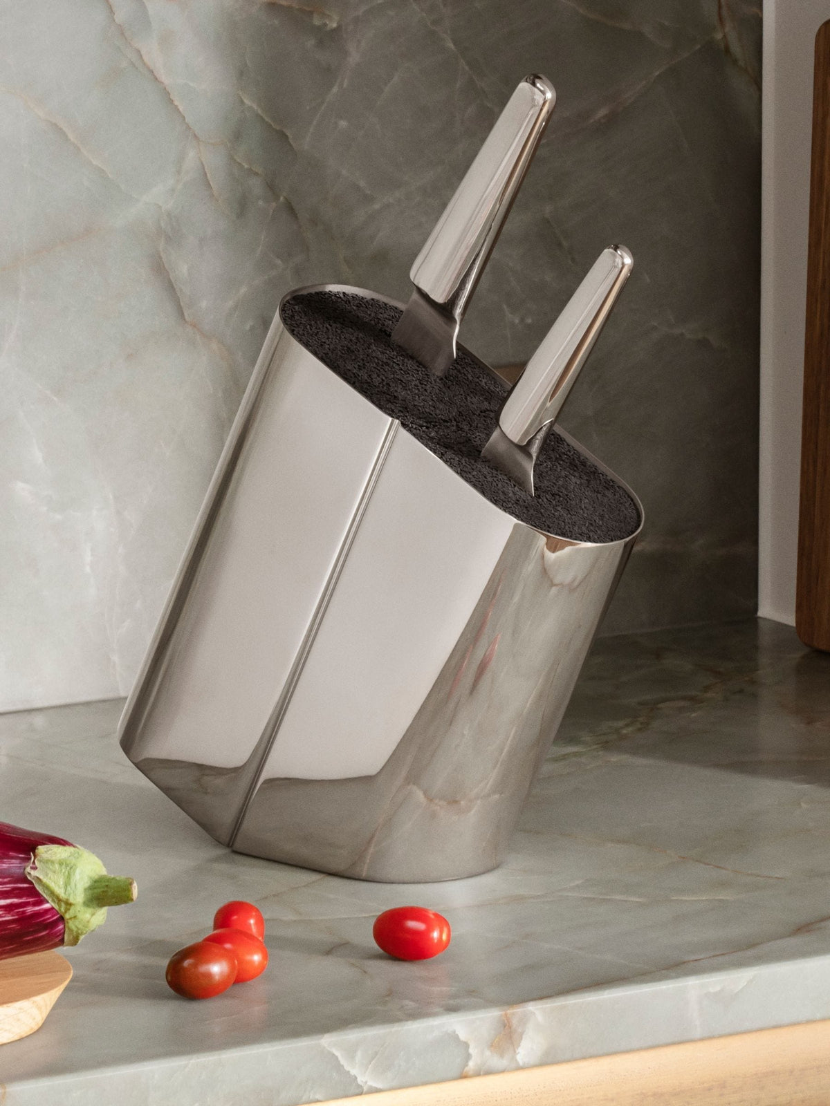 Georg Jensen Silver Alfredo knife block for five knives, UK version