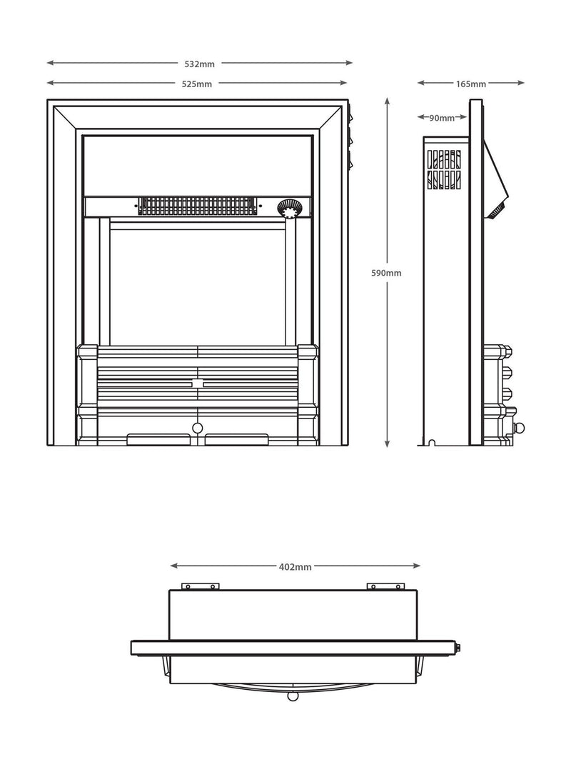 Be Modern black Aspen inset electric fireplace, imported from the UK