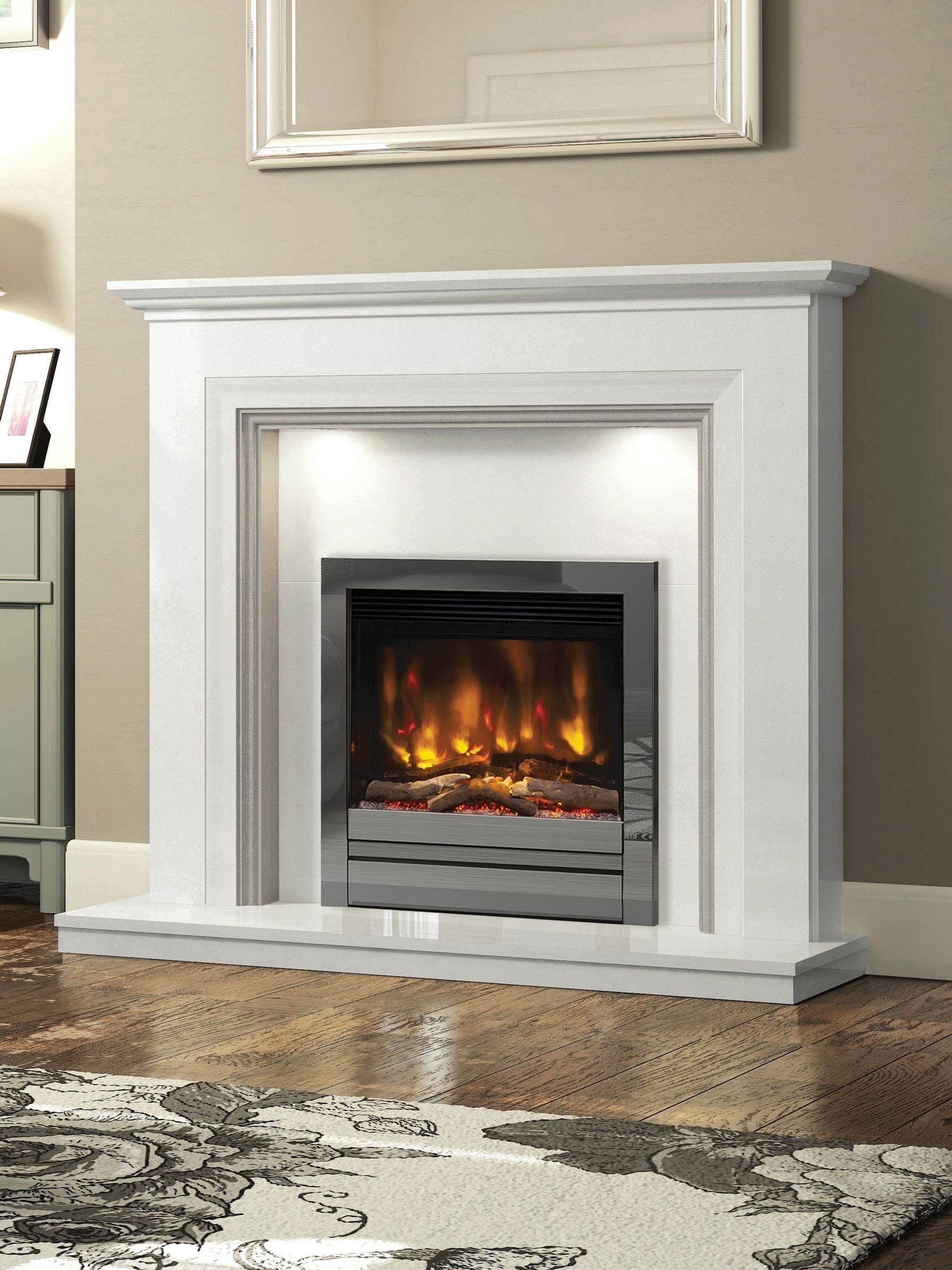 Be Modern Chrome Pryzm Edge 22inch Inset Electric Fireplace
