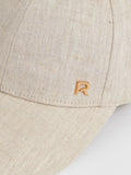Reiss linen baseball cap with gold-tone R logo, UK version