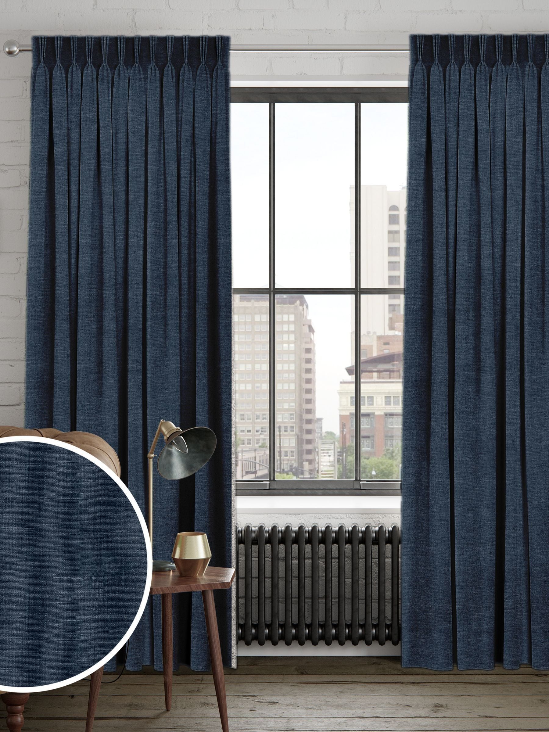Next ink blue made to measure curtains, imported from the UK