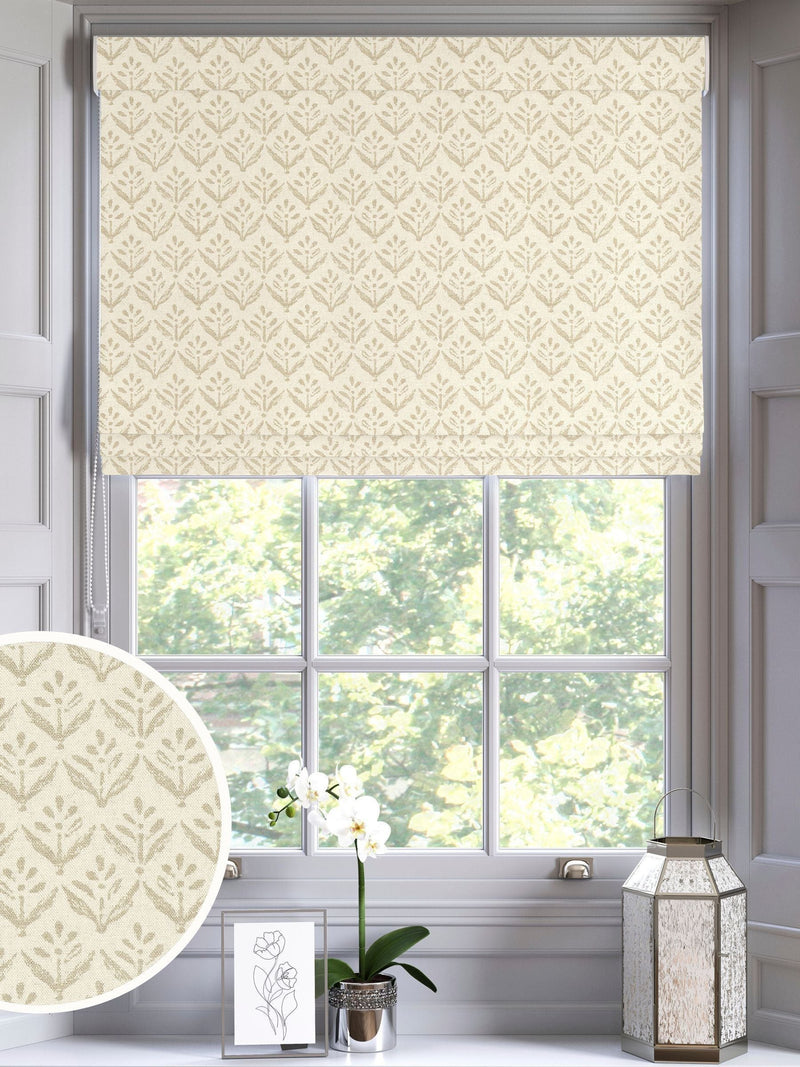 Sand yellow Roman blind made to measure, UK version